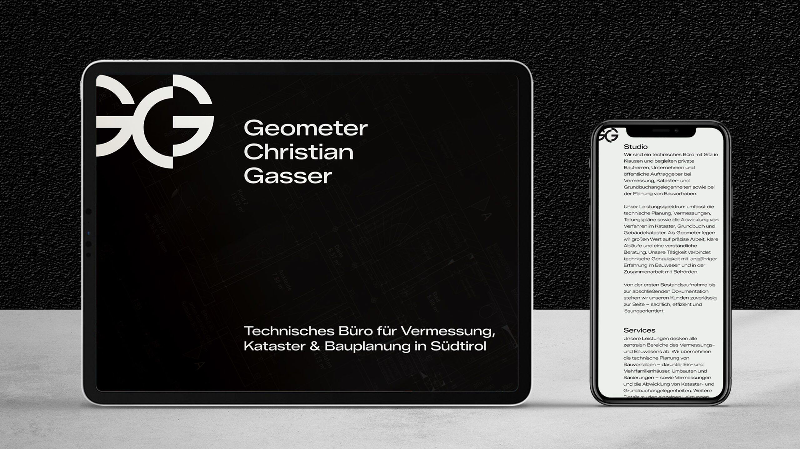 Resposive Design für Geometer Christian Gasser in Klausen